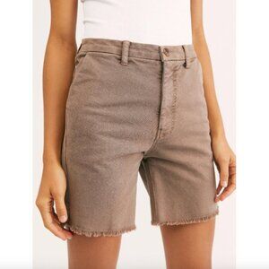Free People Rowan Brown Cutoff Twill Shorts 00